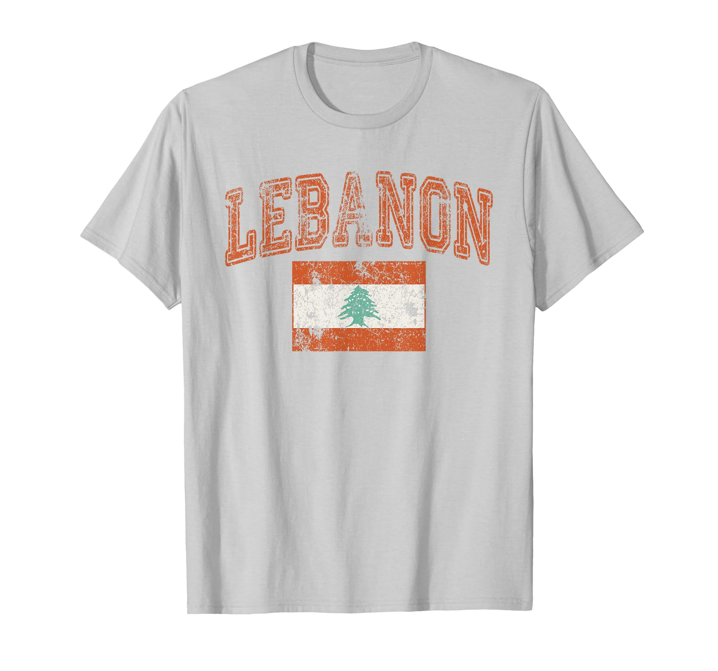 Threadrock Vintage Retro Faded Lebanon Flag Lebanese Pride T-Shirt, Small, White