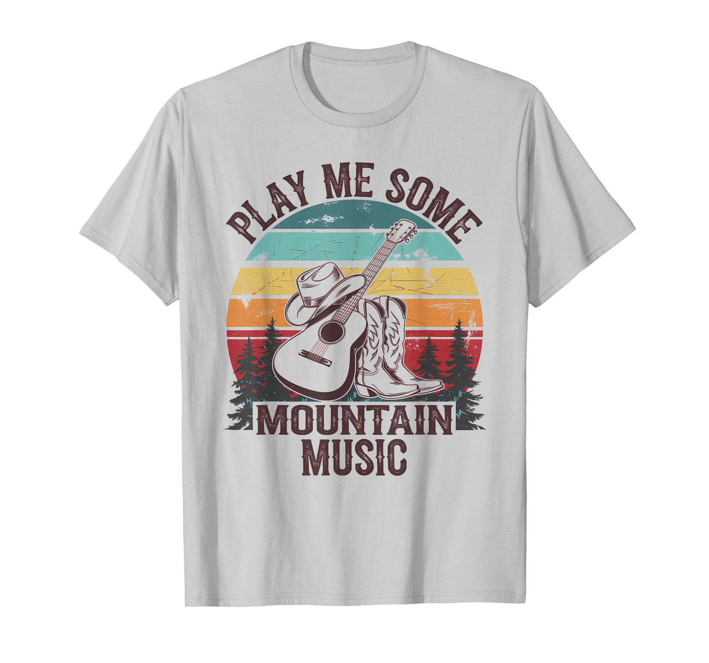 Play Me Some Mountain Music Retro Country Western T-Shirt