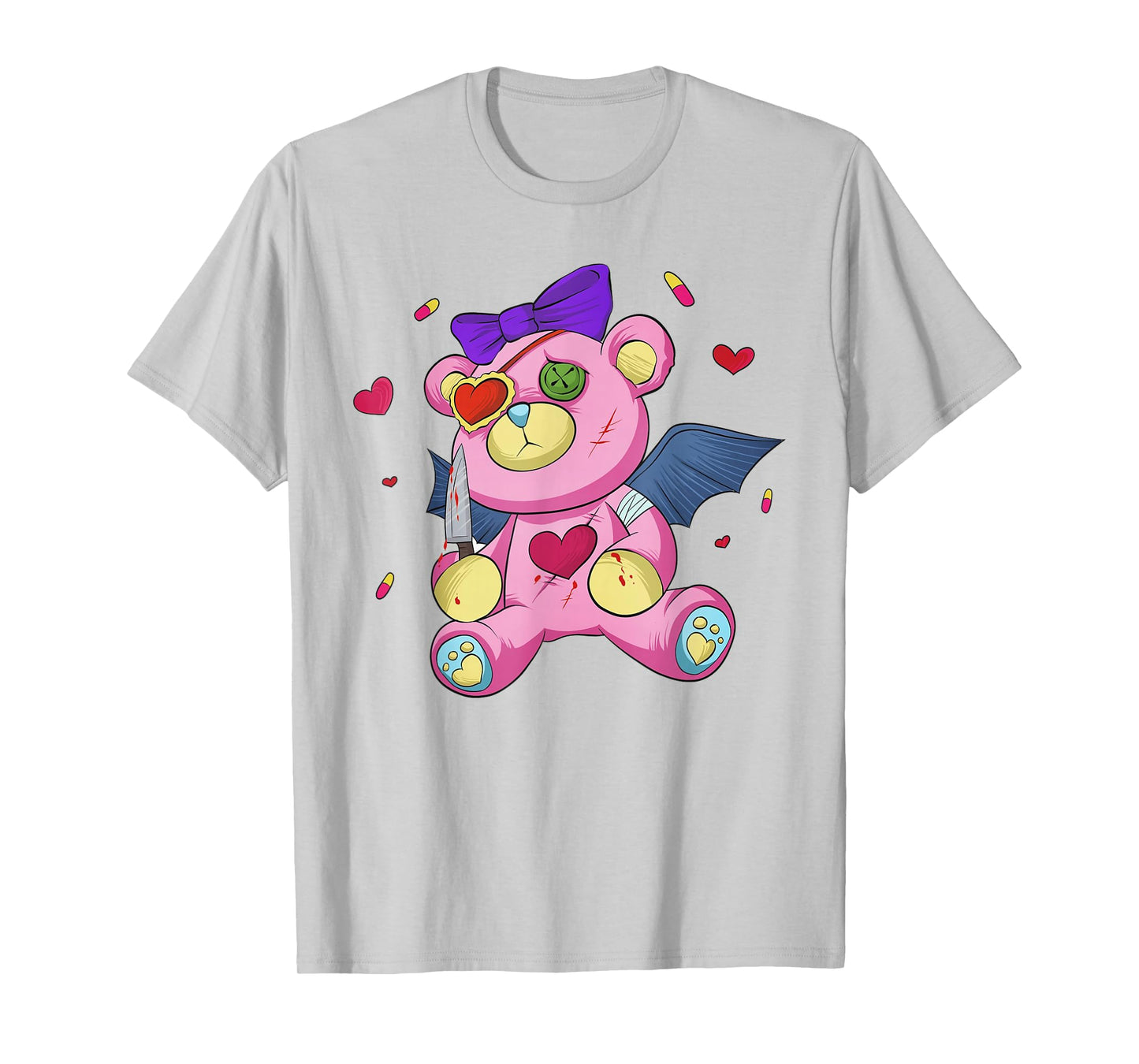 Menhera chan Yami Kawaii Pastel Goth Harajuku Teddy Bear T-Shirt