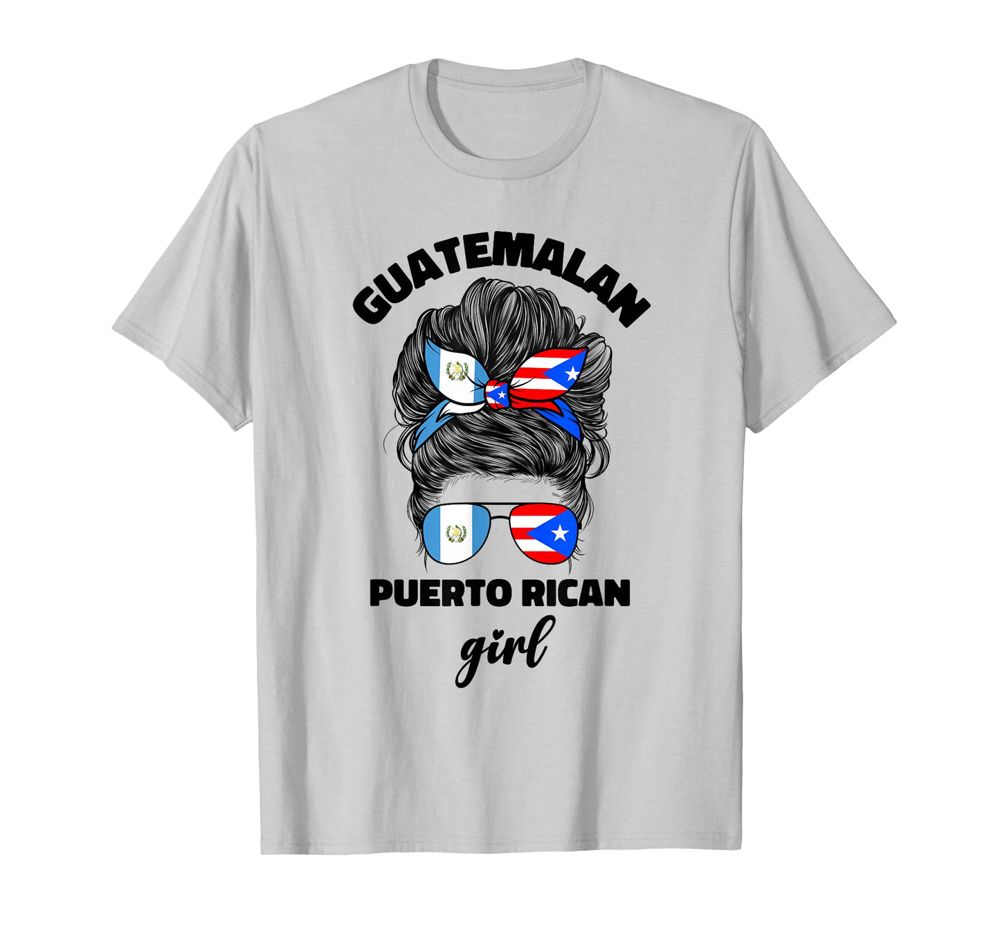 Half Guatemalan And Puerto Rican Rico Guatemala Flag Girl T-Shirt