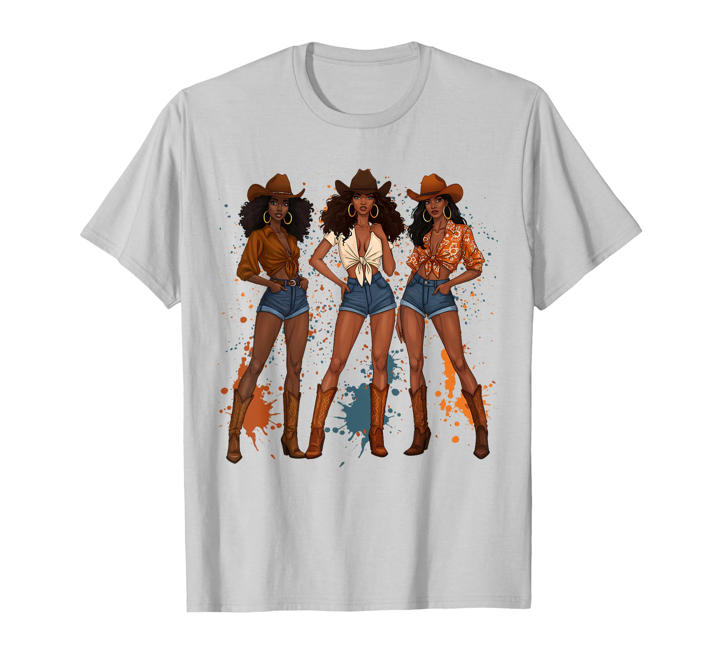 Black African American Cowgirl Western Country Texas Rodeo T-Shirt