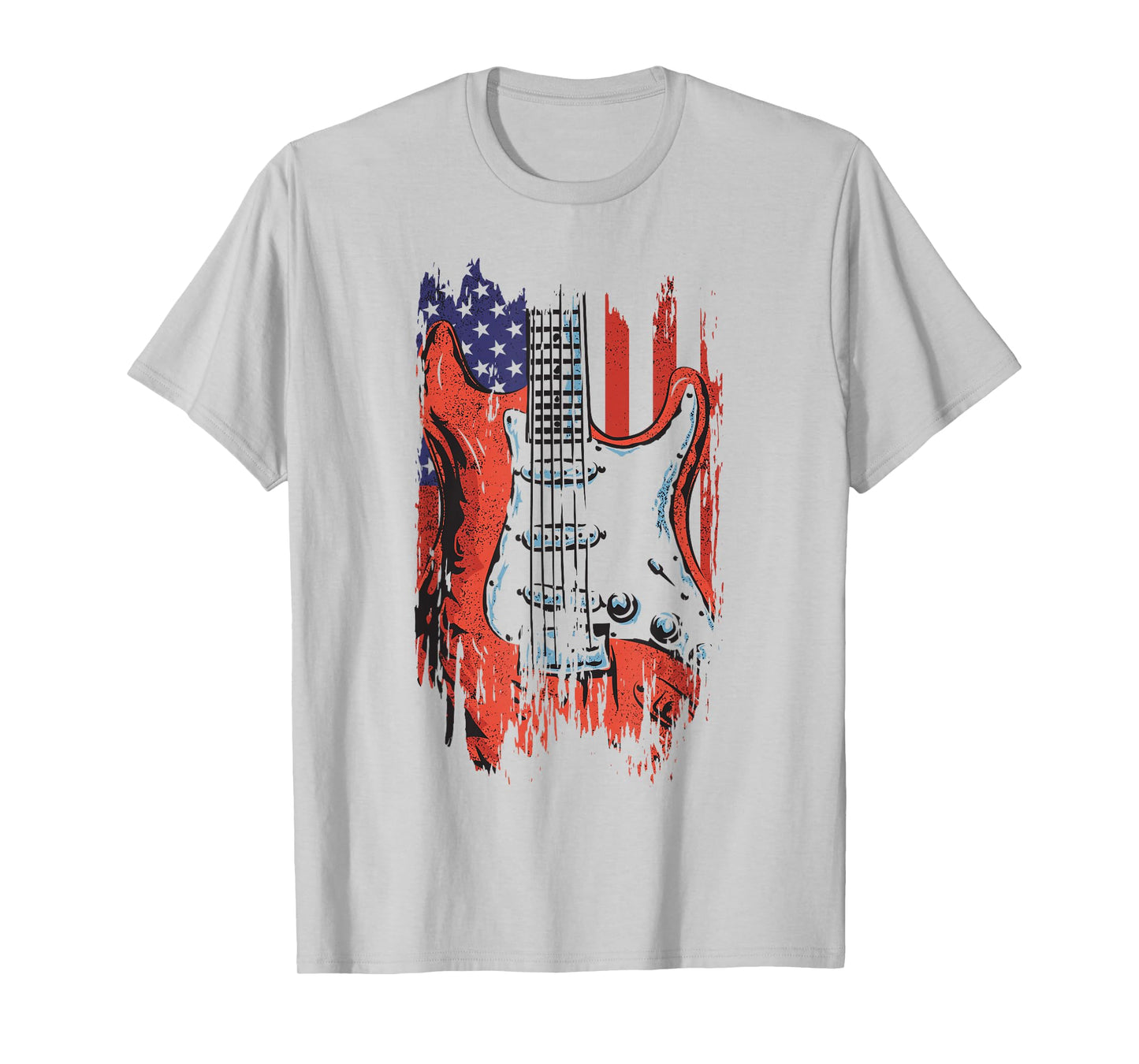 American Flag Guitar 4th of July Guitarist USA Country Music T-Shirt
