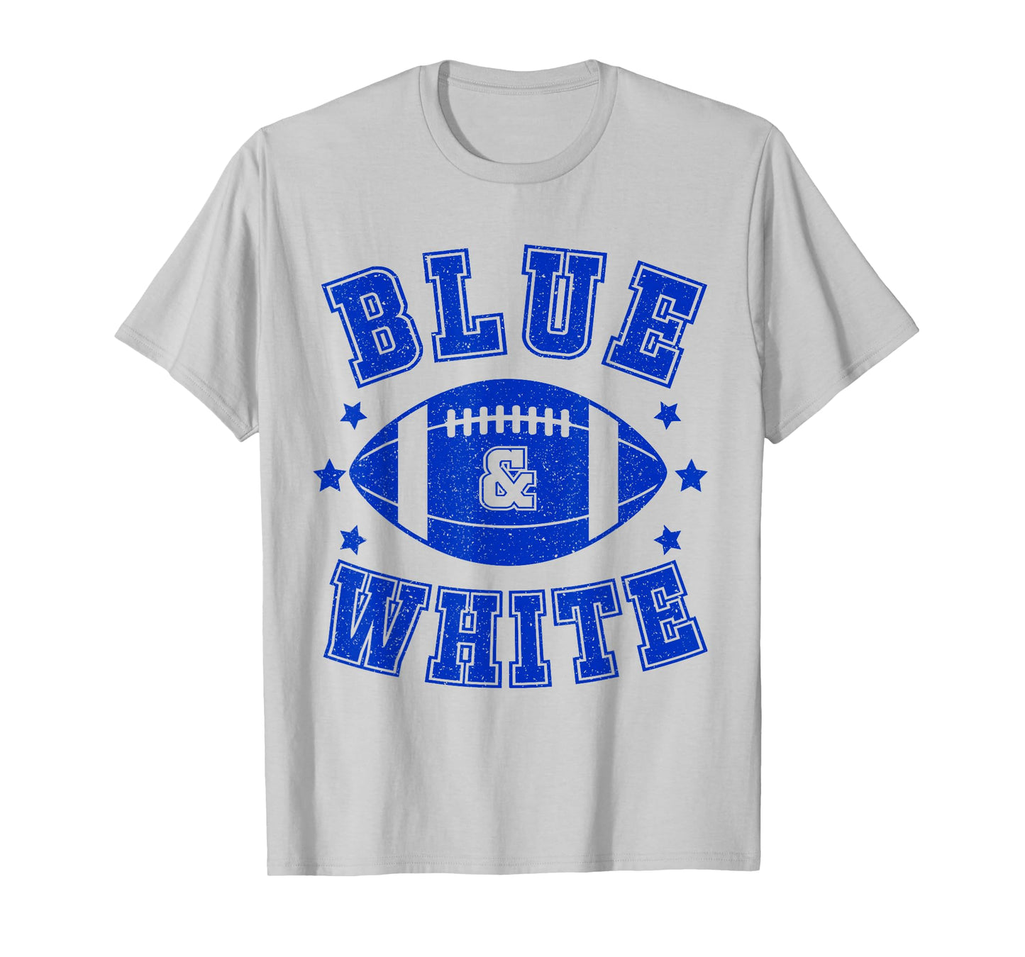 On Gameday Football We Wear Blue And White School Spirit T-Shirt