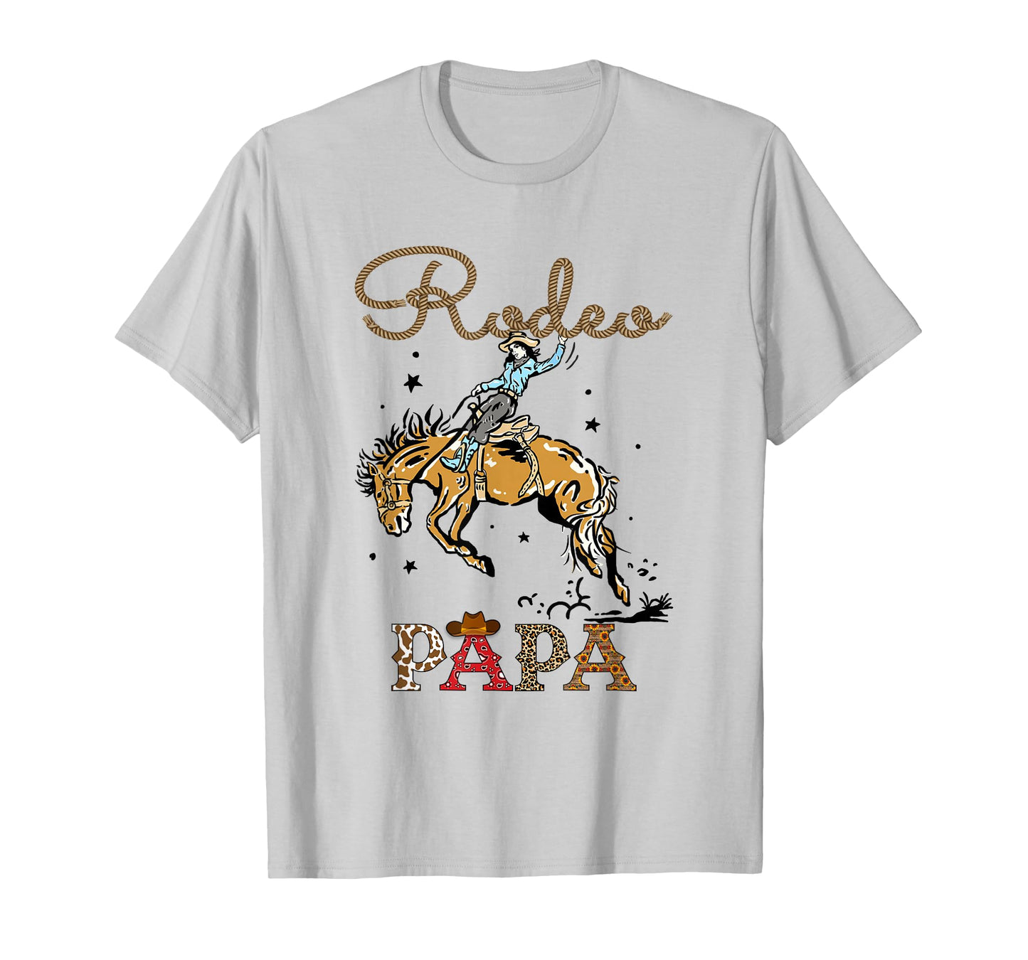 Rodeo Papa Cowboy Cowgirl Birthday Matching Family T-Shirt