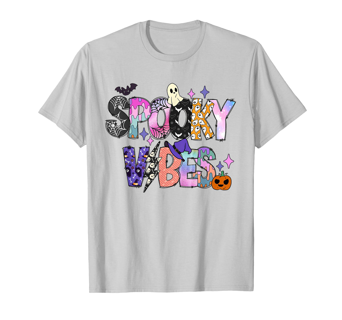 Spooky Vibes Halloween Costume Spooky Season Womens Girl Kid T-Shirt