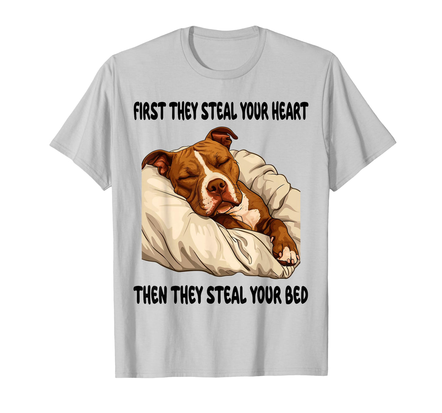 Pitbull Sleeping Pajamas Nightgown T-Shirt