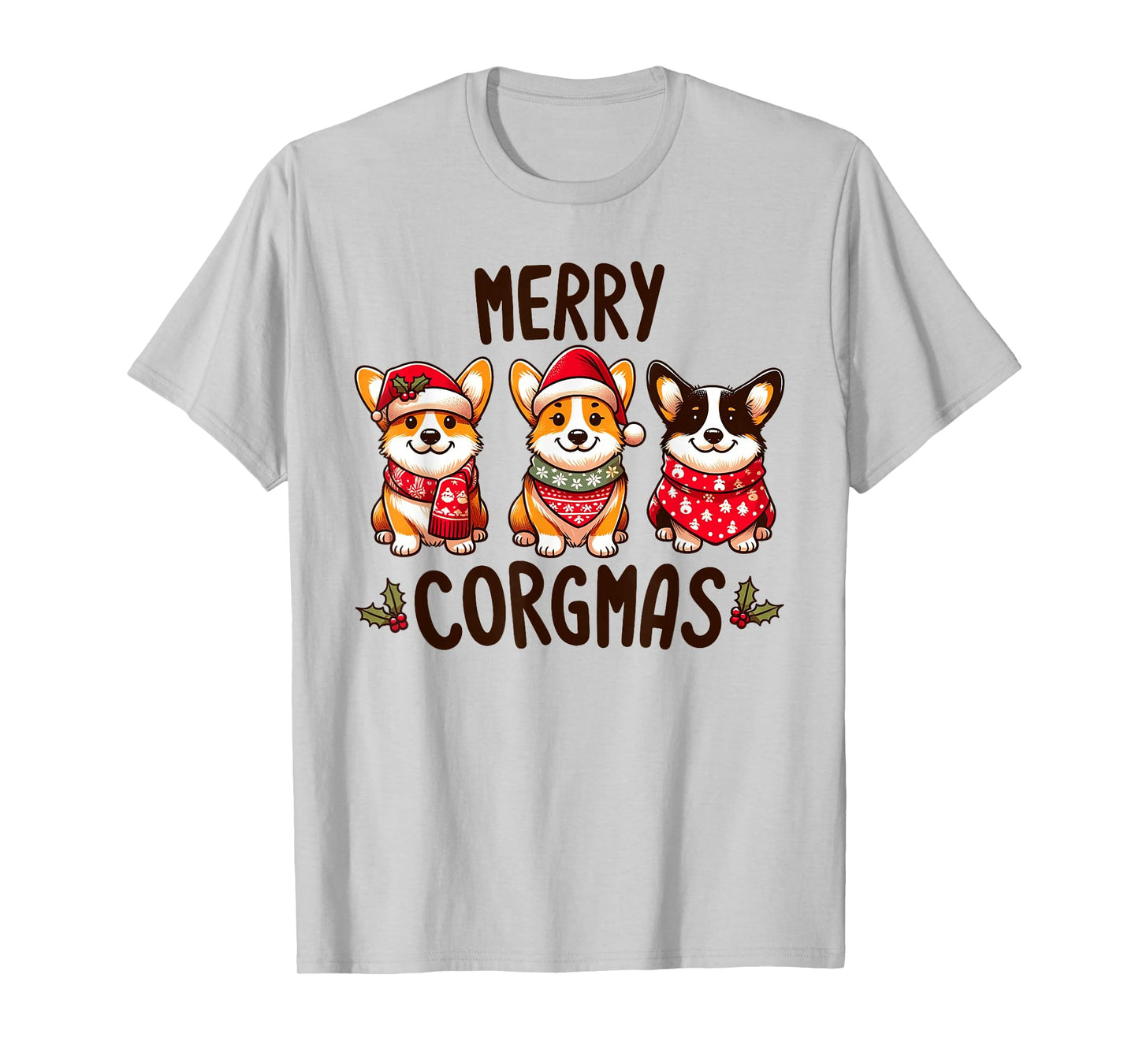 Merry Corgmas Santa Hat Christmas Corgi Dog Mom Dad Owner T-Shirt