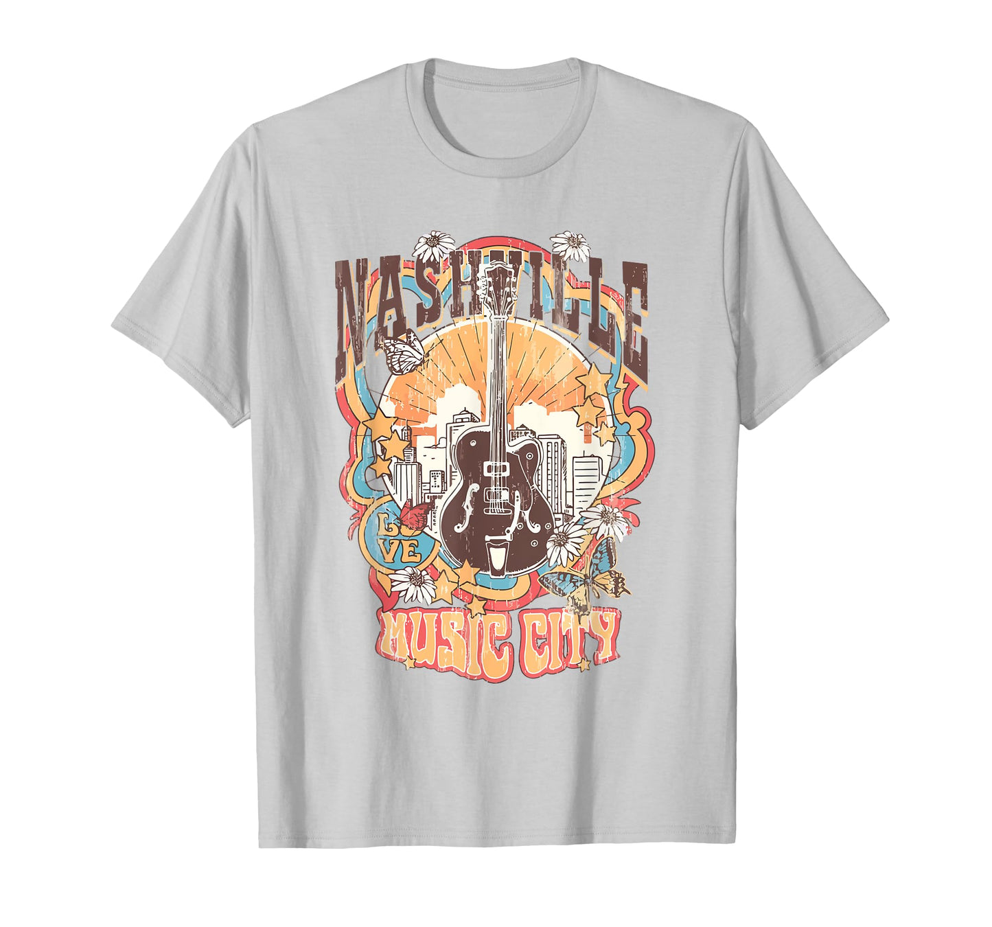 Nashville Tennessee Guitar Country Music City Guitarist Gift T-Shirt