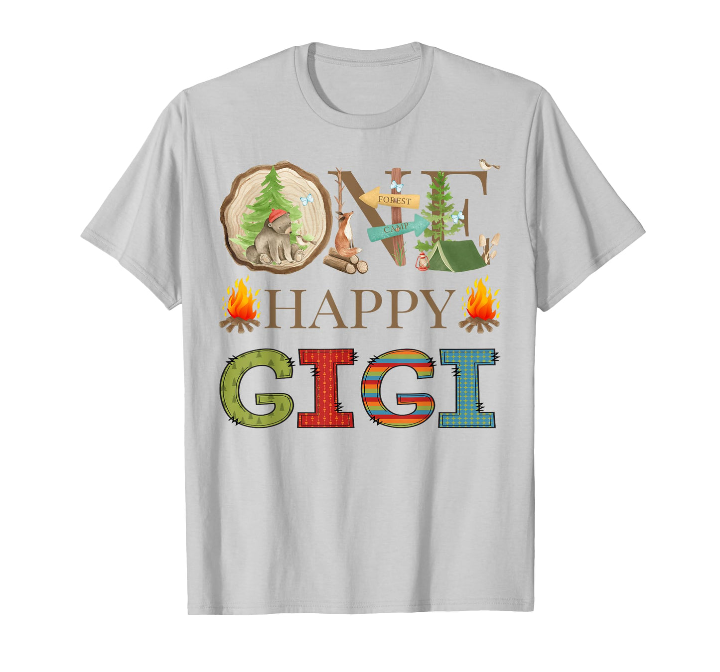 One Happy Gigi Camper First Birthday Camping Bear T-Shirt
