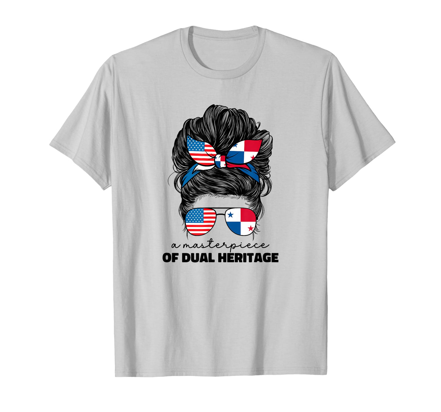 Half American And Panamanian Panama Usa Flag Girl Women T-Shirt