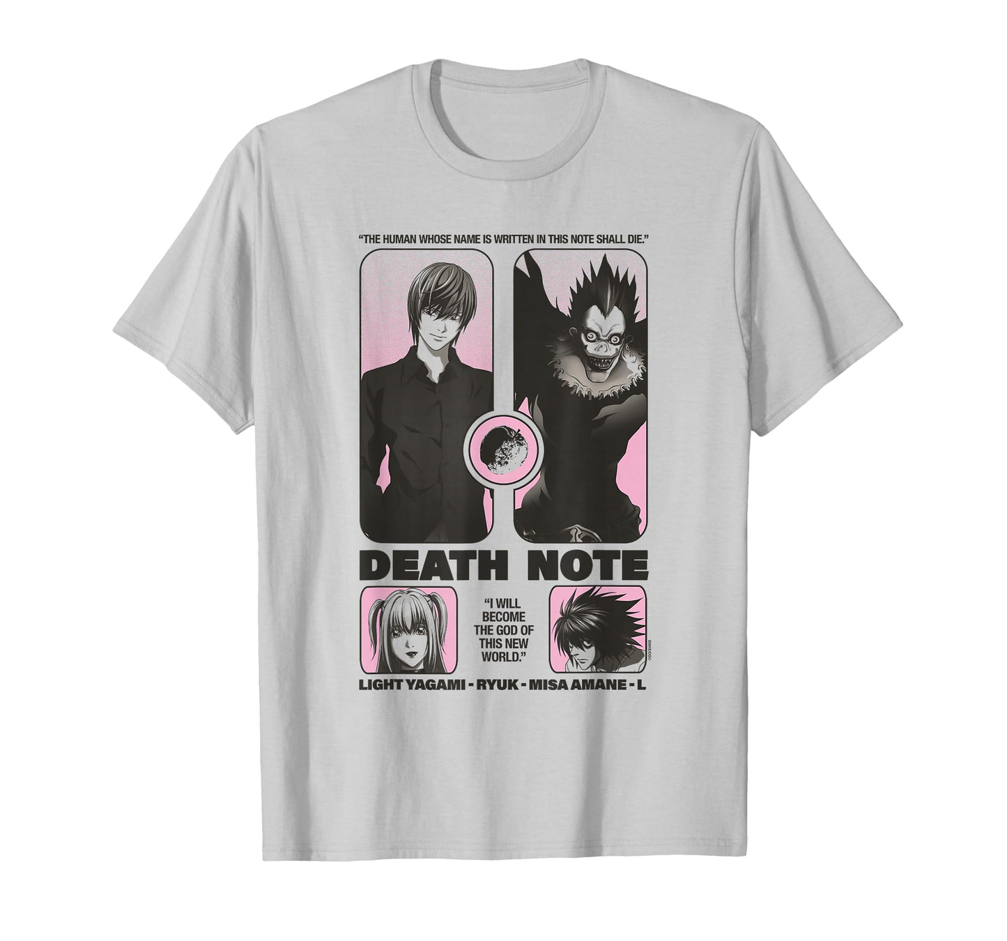 Death Note Reimagined Poster with Cast and Apple Anime T-Shirt