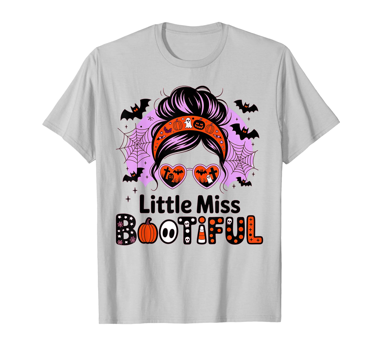 Little Miss Bootiful Messy Bun Halloween Costumes Girl Kid T-Shirt