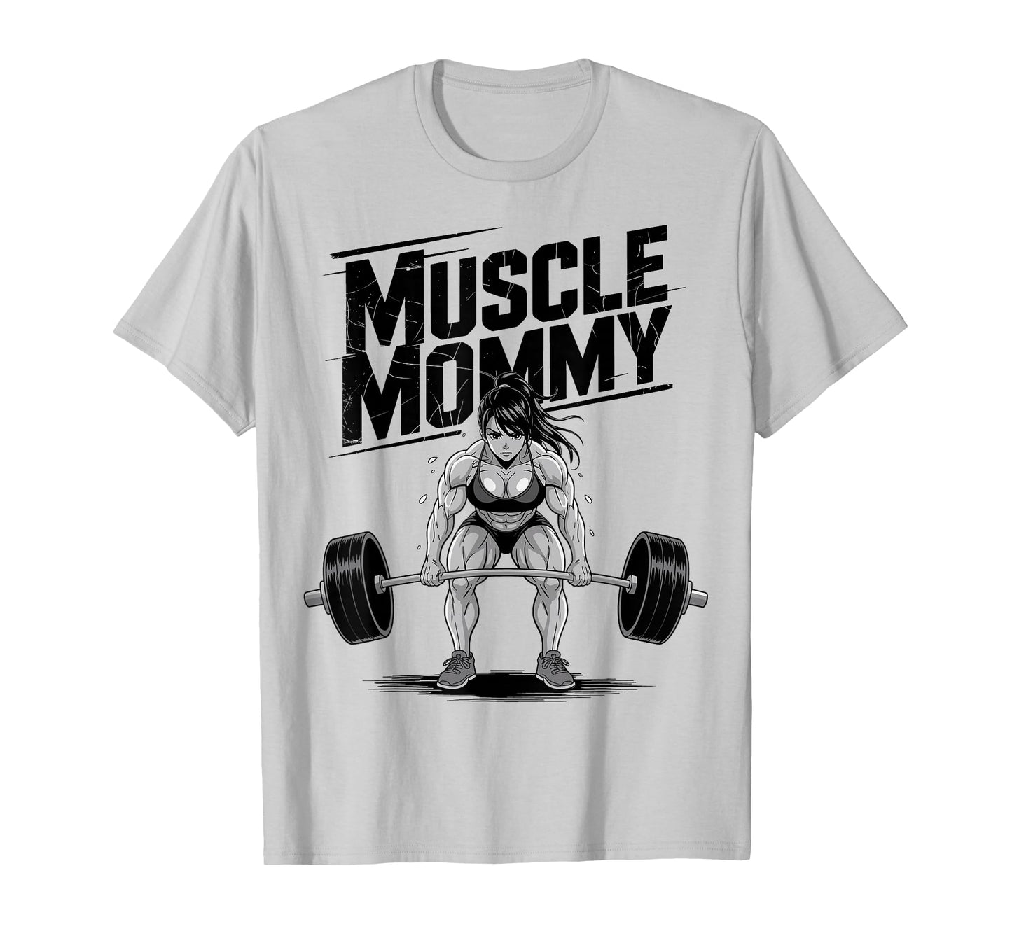 Anime Muscle Mommy Weightlifting Fitness Girl Aesthetic T-Shirt
