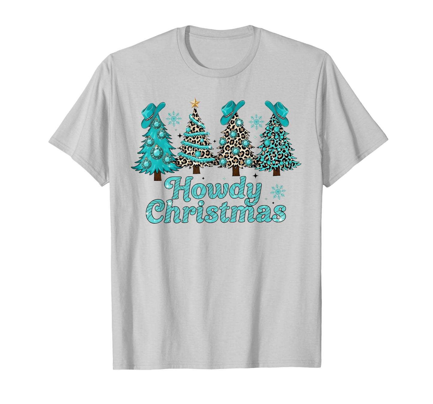 Christmas Tree Western Santa Hat Howdy Cowboy Men Women Kid T-Shirt