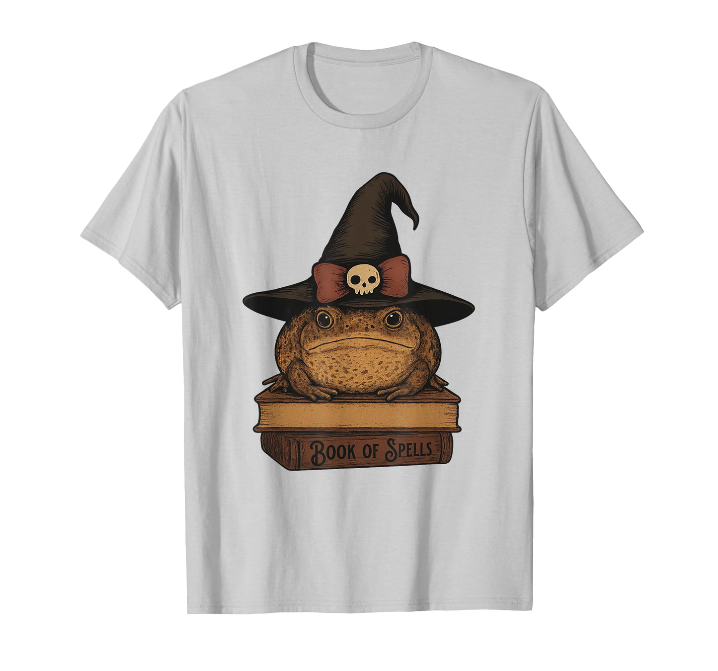 Witch Toad Halloween Spell Book Magic Frog T-Shirt