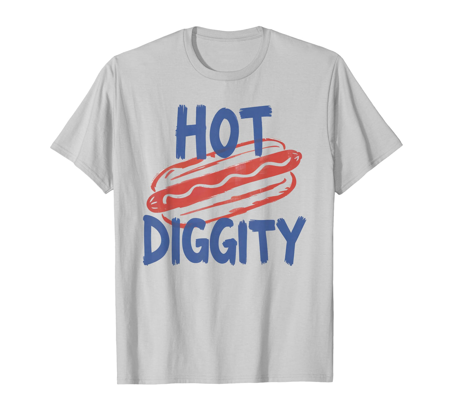 Hot Diggity Hot Dog BBQ 4th of July Party USA American Pride T-Shirt