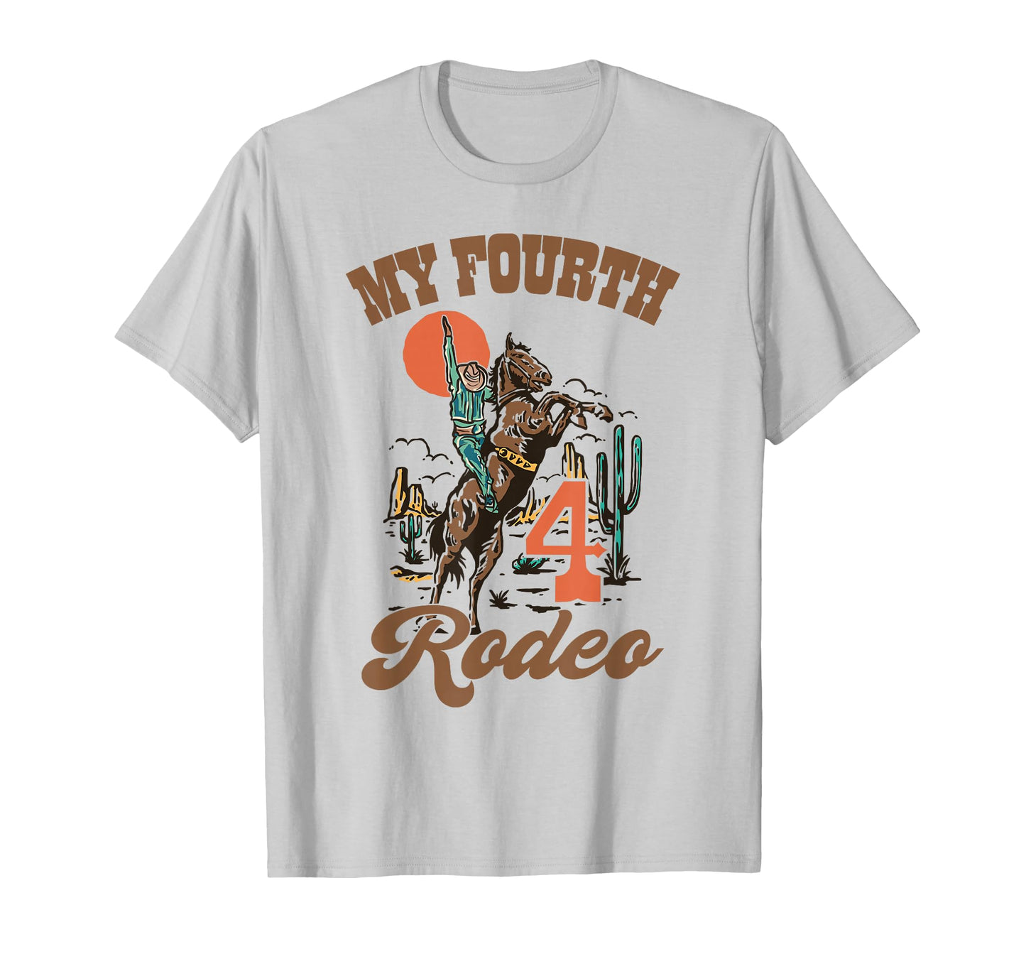 My Fourth Rodeo Retro Western 4th Birthday Country Cowboy T-Shirt