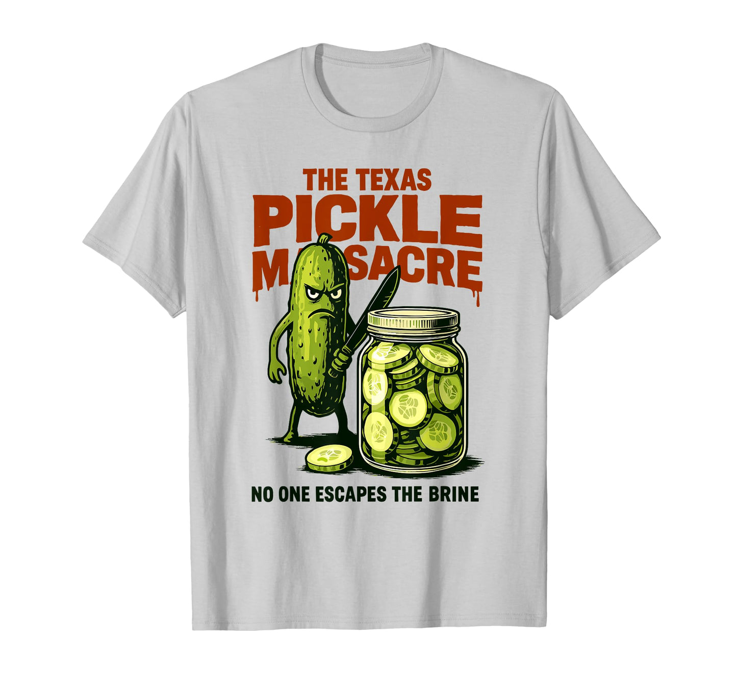 Texas Pickle Massacre, Funny Pickle Lover Cucumber Horror T-Shirt