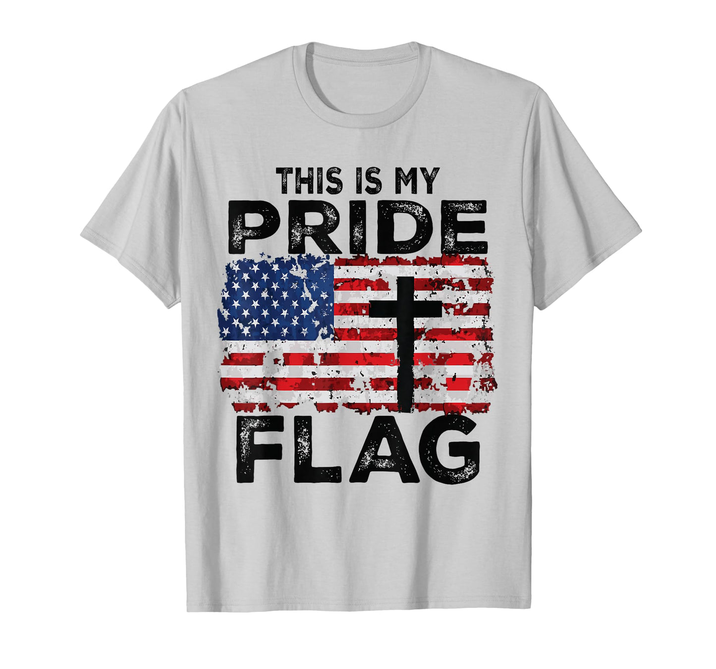 This is My Pride Flag Jesus Cross USA American 4th of July T-Shirt