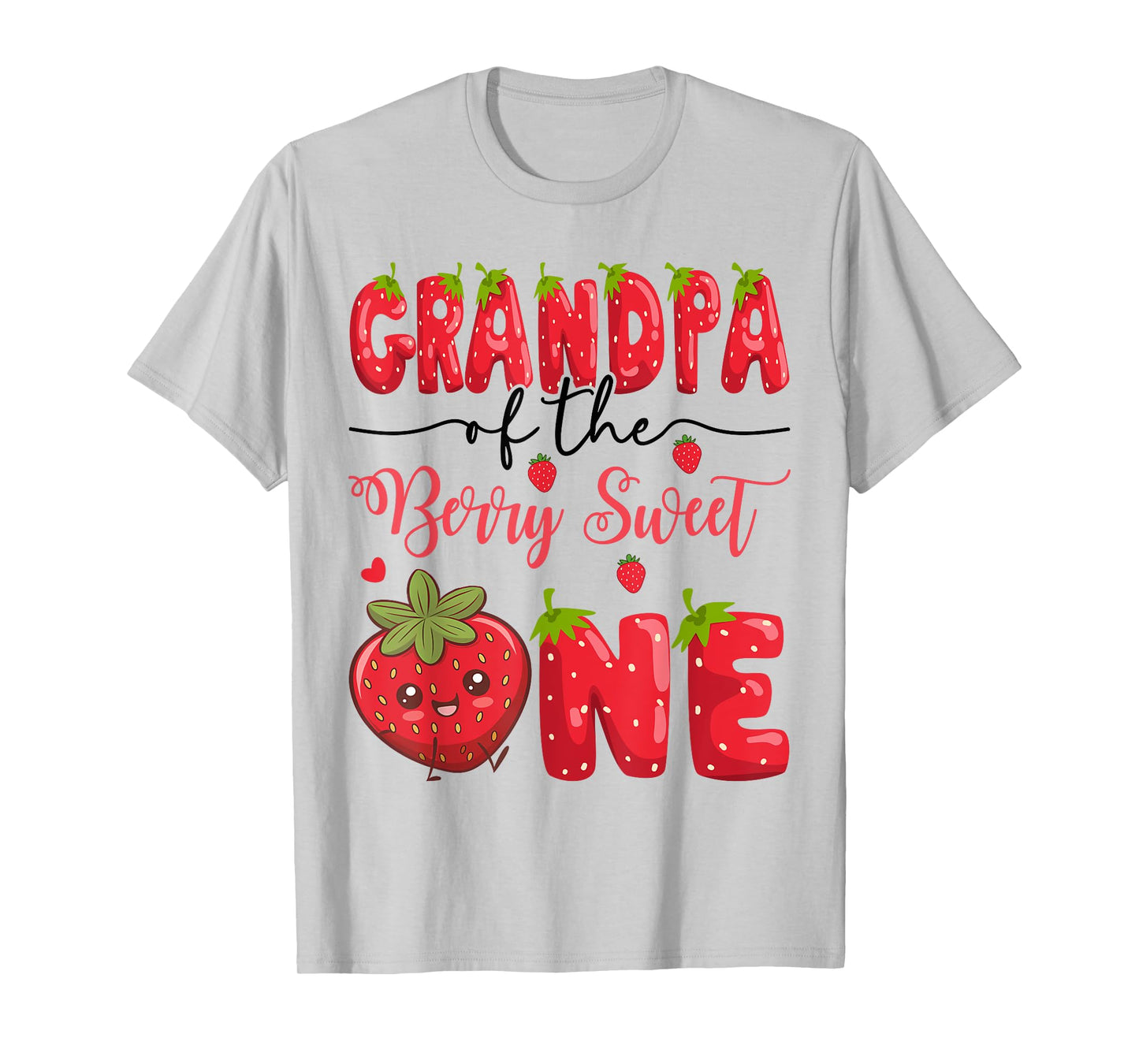 Grandpa Of The Berry Sweet One Strawberry First Birthday T-Shirt