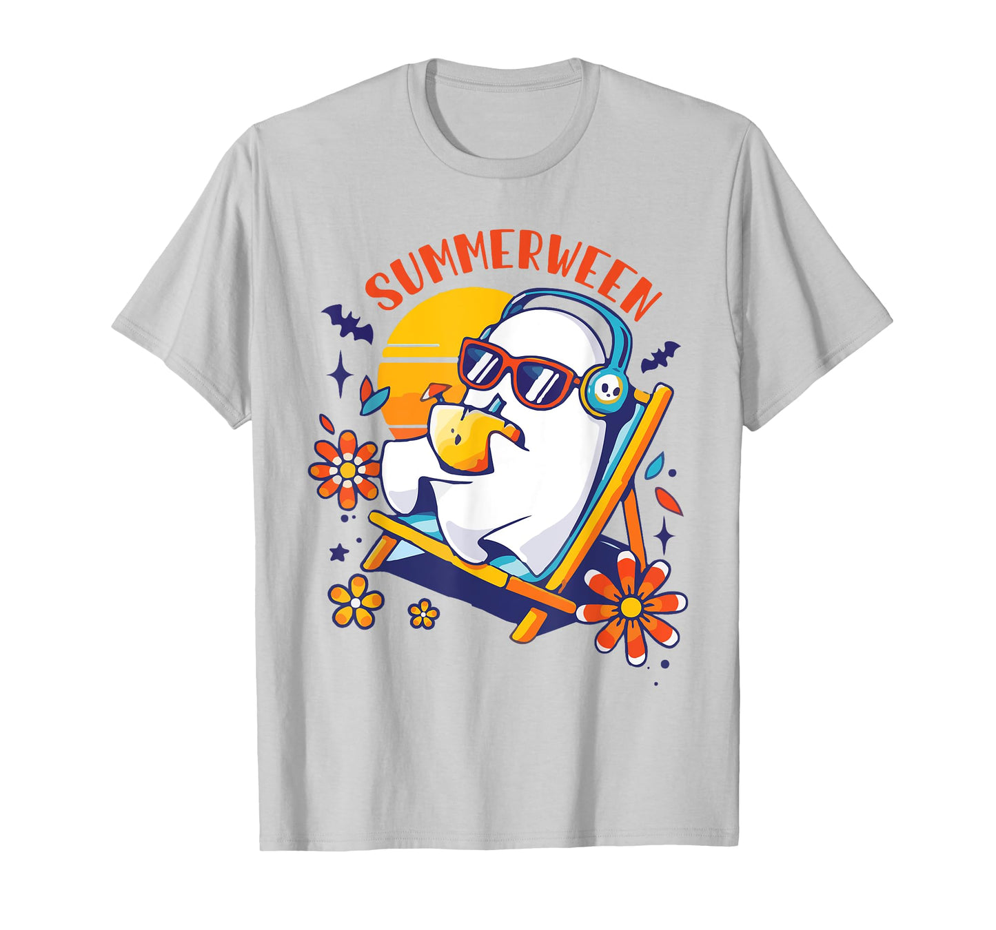 Summerween Cute Spooky Summer Ghost Halloween Lover T-Shirt