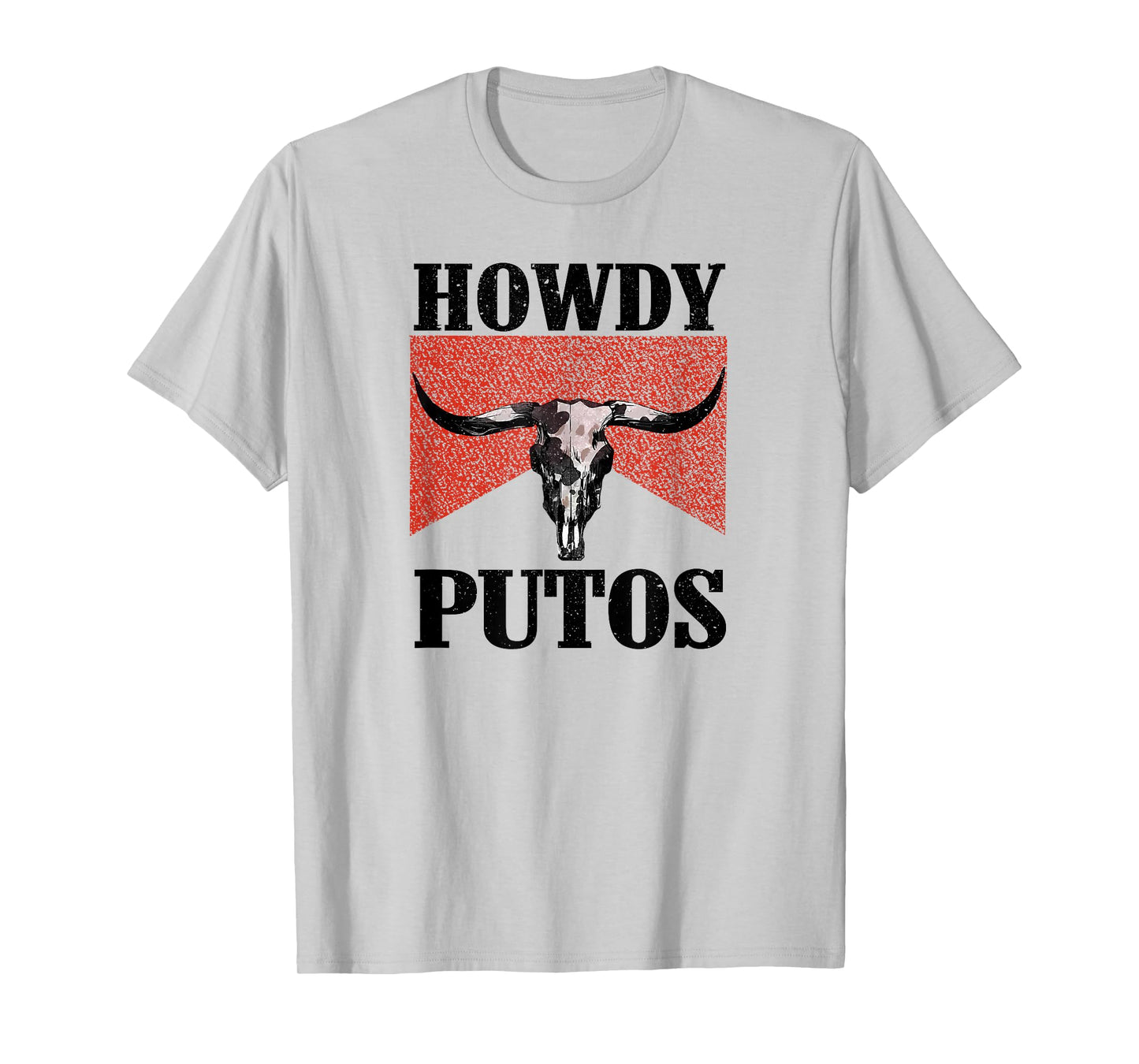 Howdy Putos Bull Skull Country Cowboy Western Graphic T-Shirt