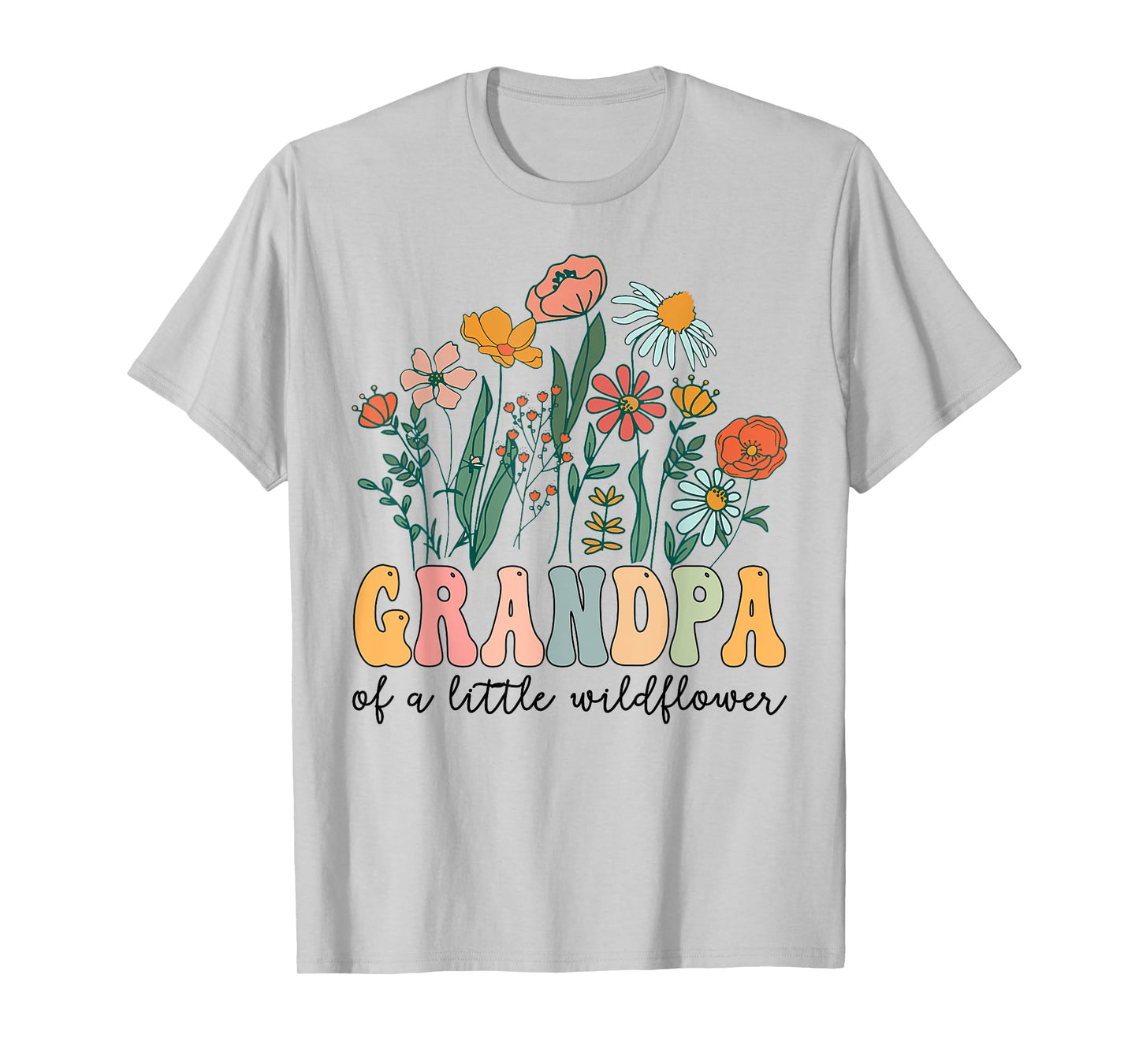 Grandpa Of The Little Wildflower Birthday Party Baby Shower T-Shirt