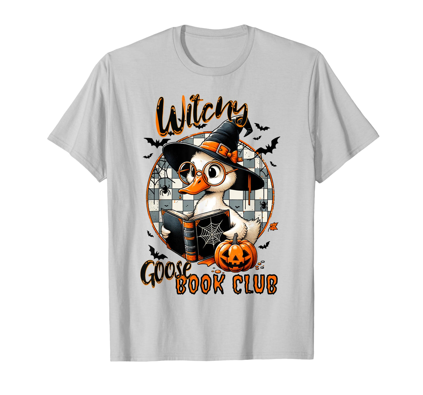 Womens Funny Witchy Goose Book Club Halloween Shirt T-Shirt