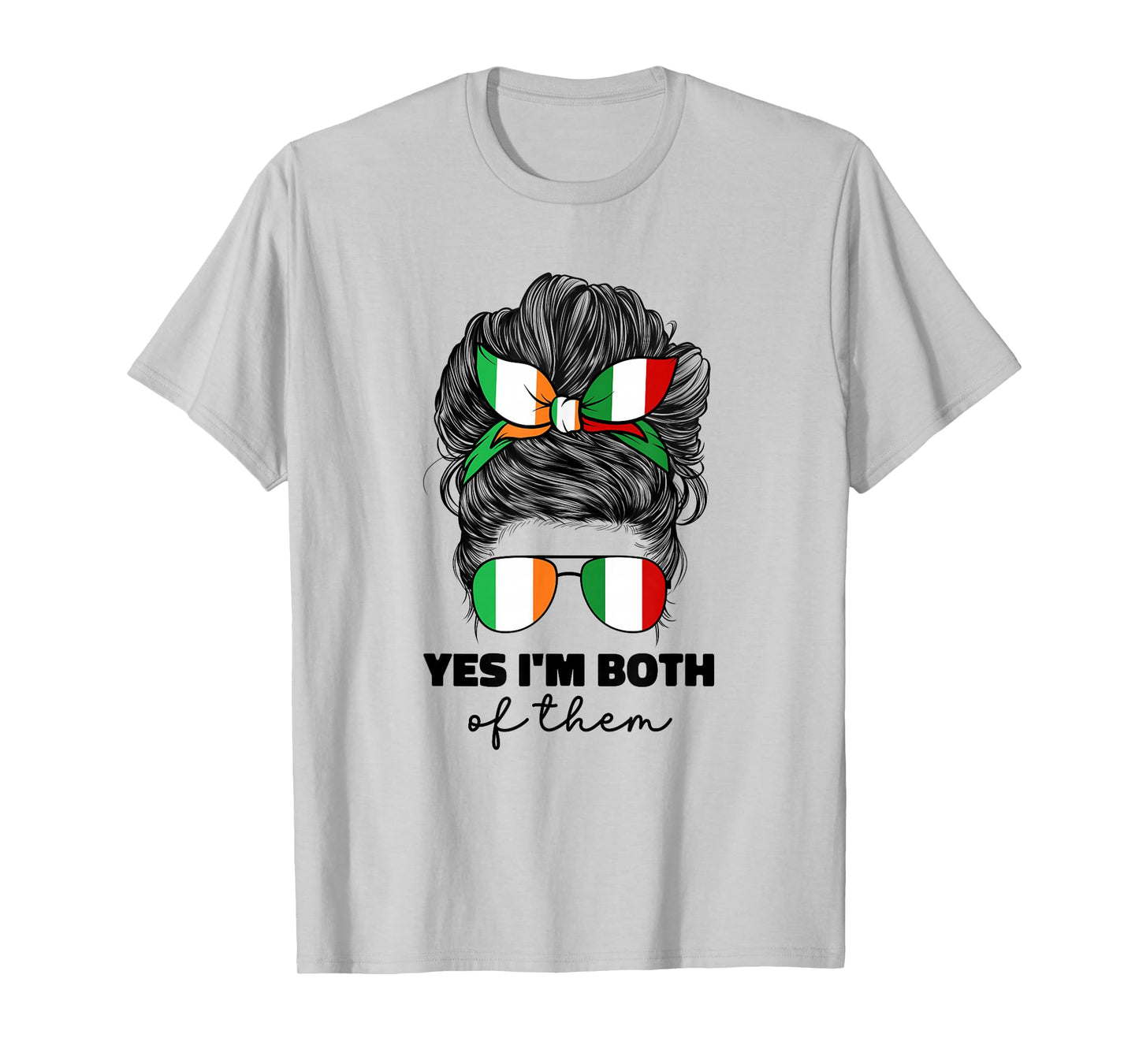 Half Italian and Irish Ireland Italy Flag Girl for Women Mix T-Shirt