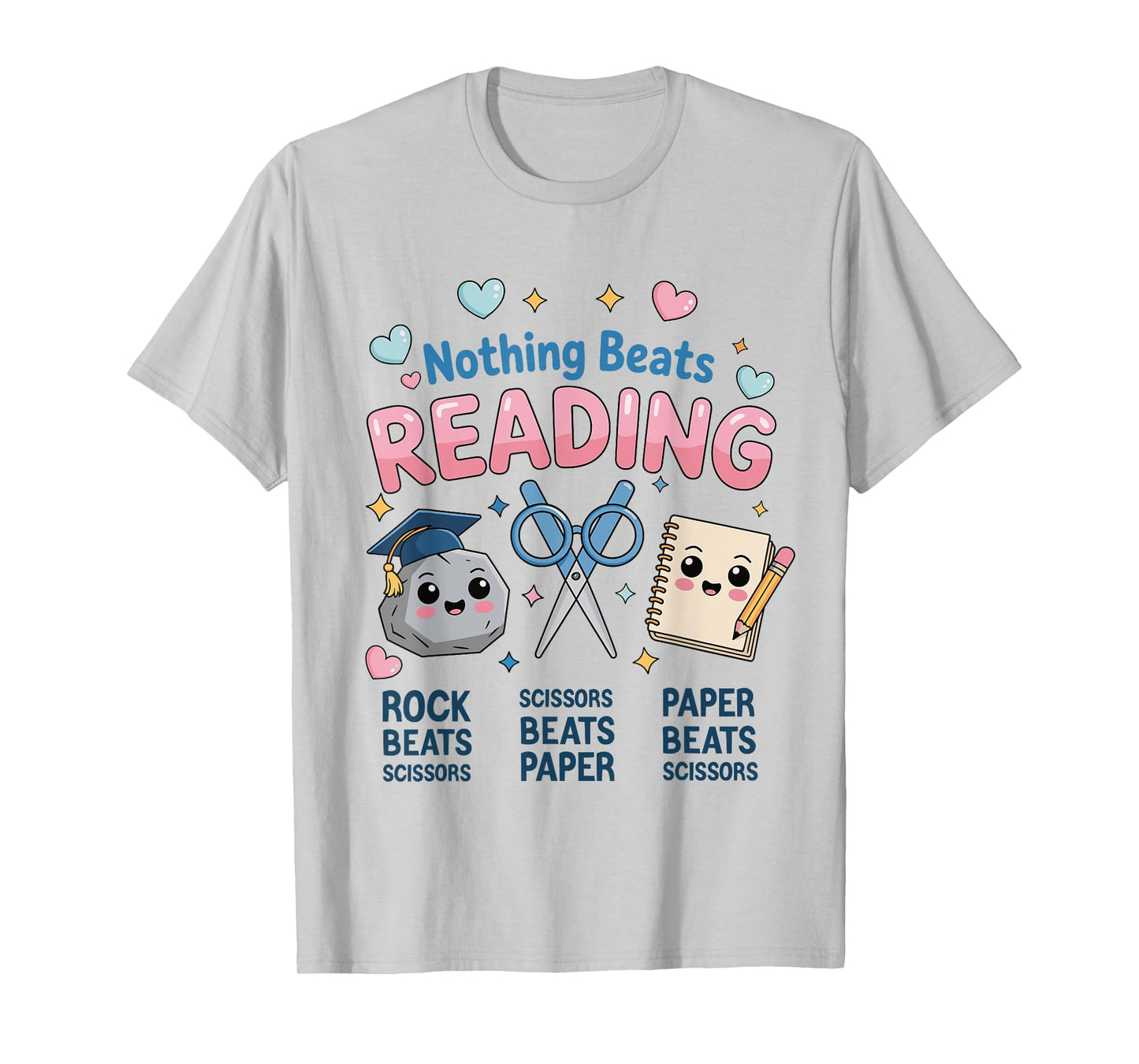Nothing Beats Reading Rock Paper Scissors Funny Book Lover T-Shirt
