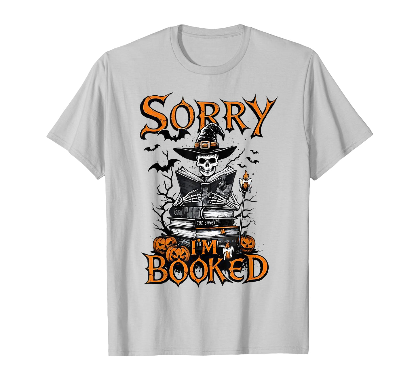 Sorry I'm Booked Halloween - Skeleton Witch Read T-Shirt