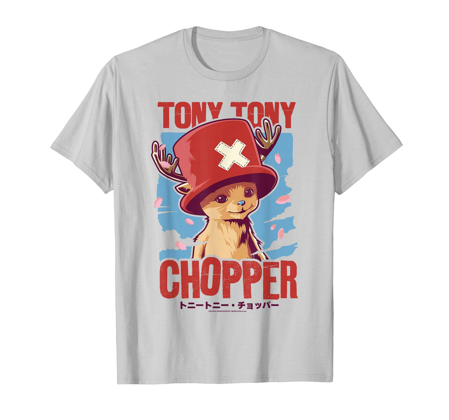 One Piece Tony Tony Chopper Distressed Kanji Poster T-Shirt