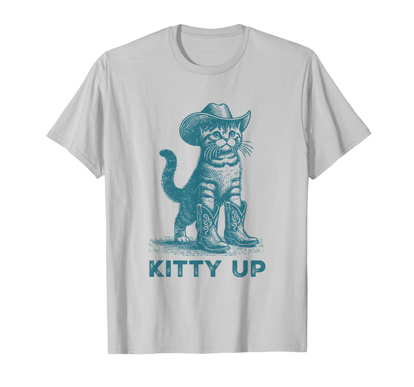 Kitty Up Vintage Country Music Cat Lover Funny Cowboy Cat T-Shirt