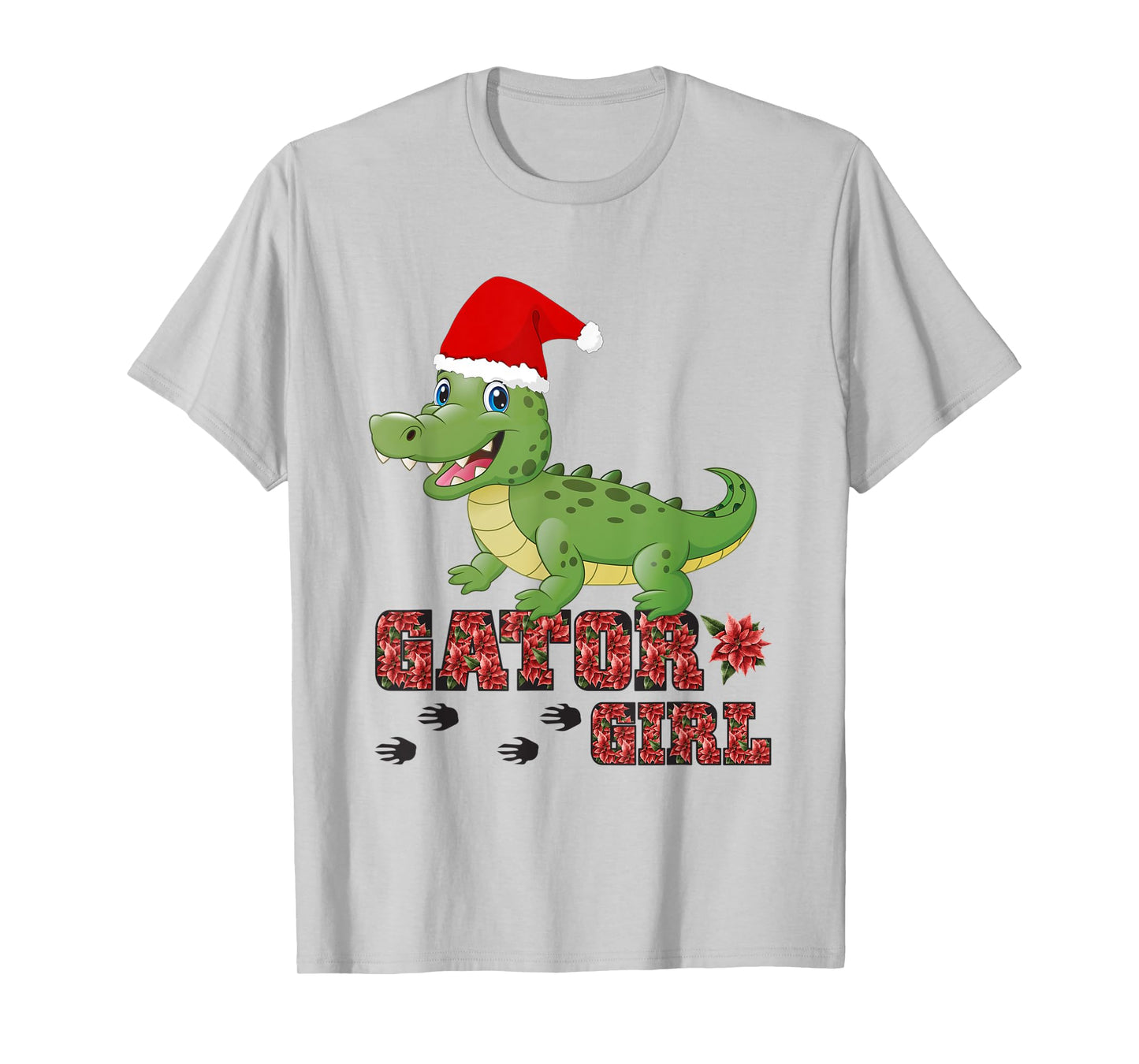 Christmas Gator Girl Santa Hat Florida Alligator Crocodile T-Shirt