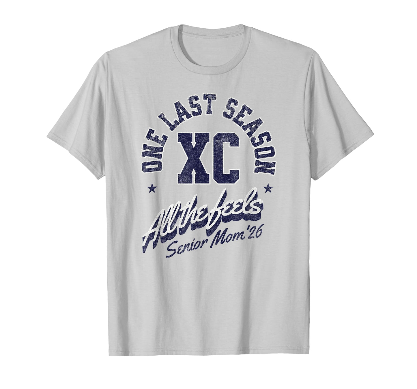 Cross Country Senior Mom 2026 Distressed T-Shirt