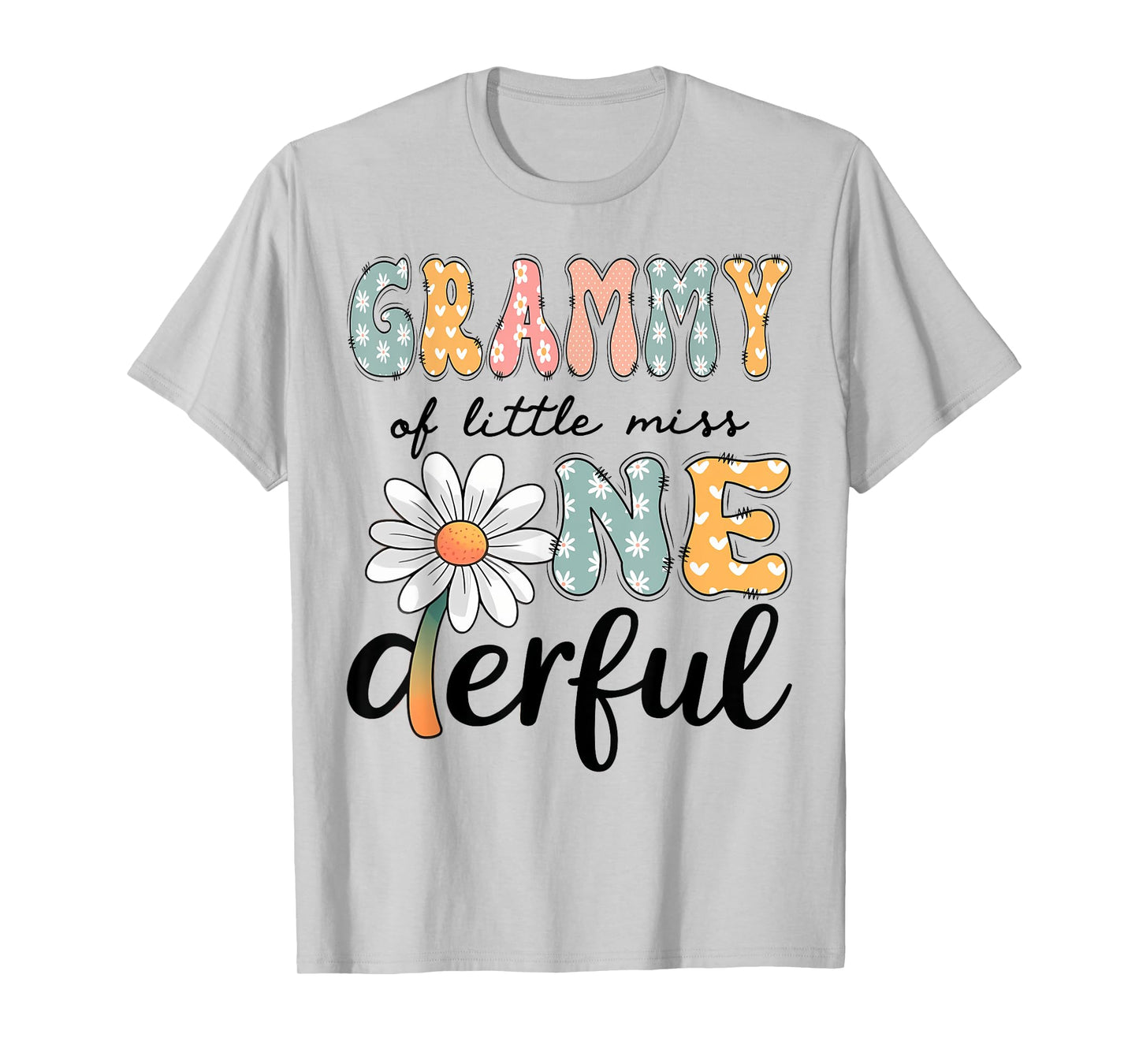 Grammy Of Little Miss Onederful 1St Birthday Daisy Lover T-Shirt