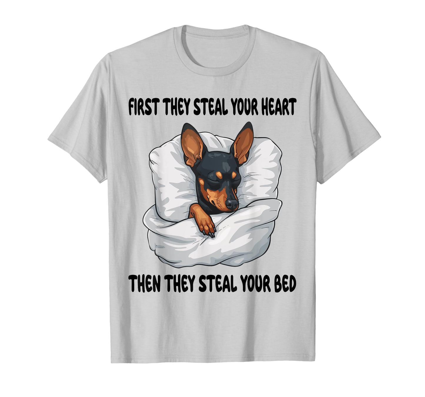 Miniature Pinscher Sleeping Pajamas Nightgown T-Shirt