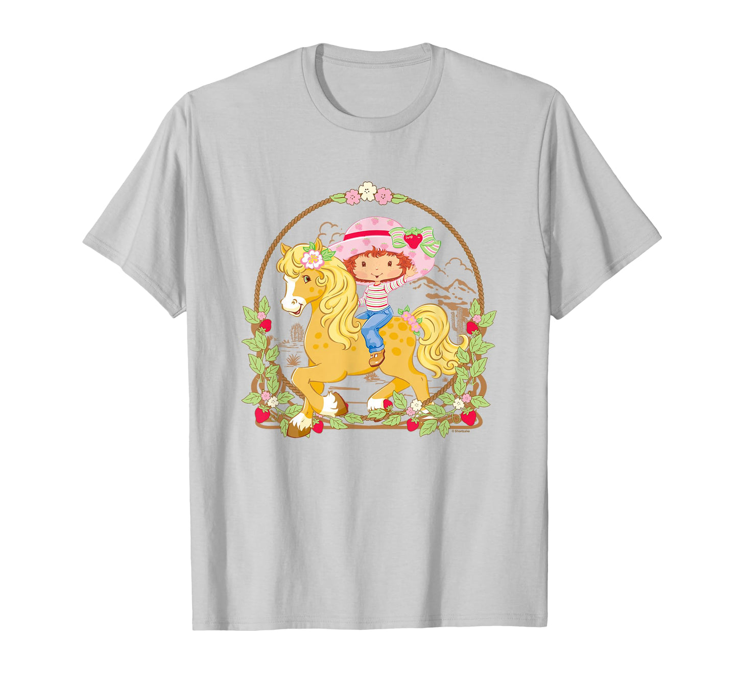 Strawberry Shortcake Cute Berry Country Retro Chest Frame T-Shirt