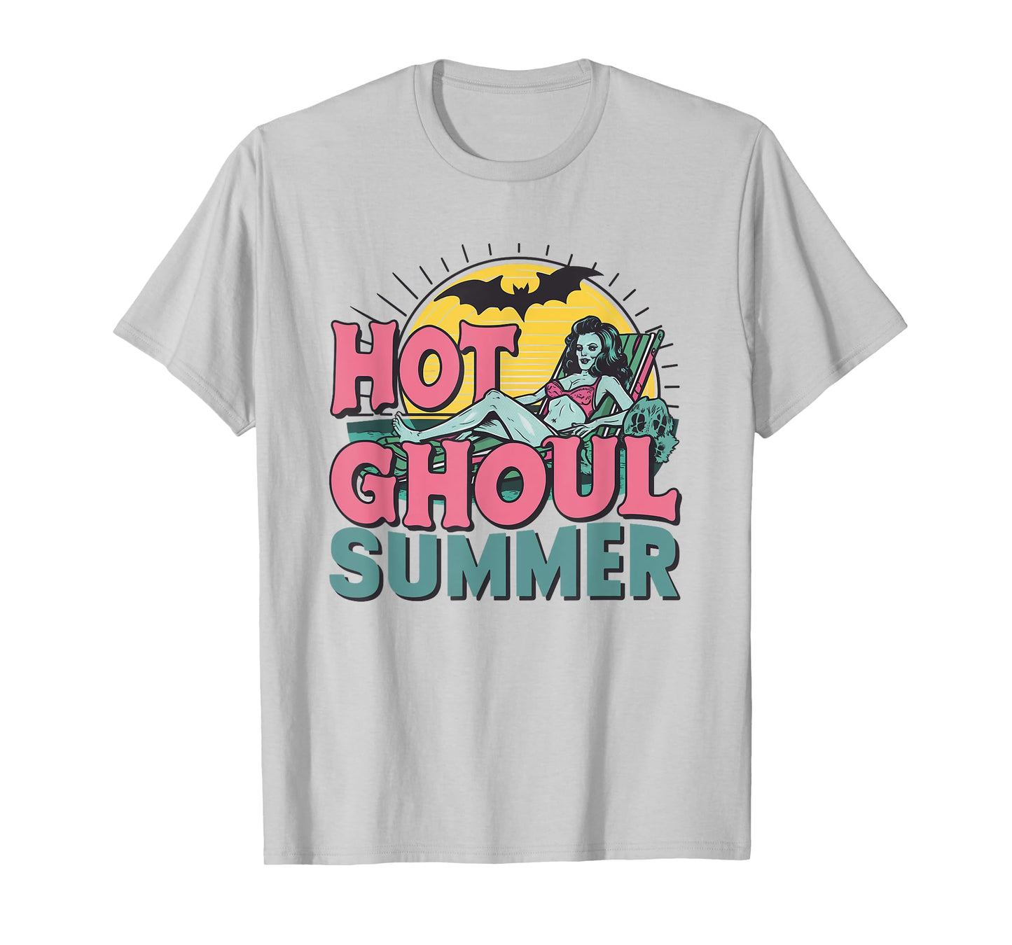 Hot Ghoul Summer Spooky Retro Zombie Pin-Up Halloween T-Shirt
