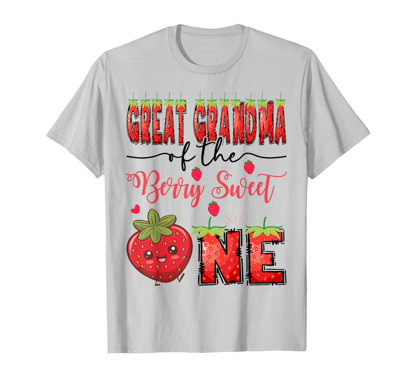 Great Grandma Of The Berry Sweet One Strawberry 1St Birthday T-Shirt