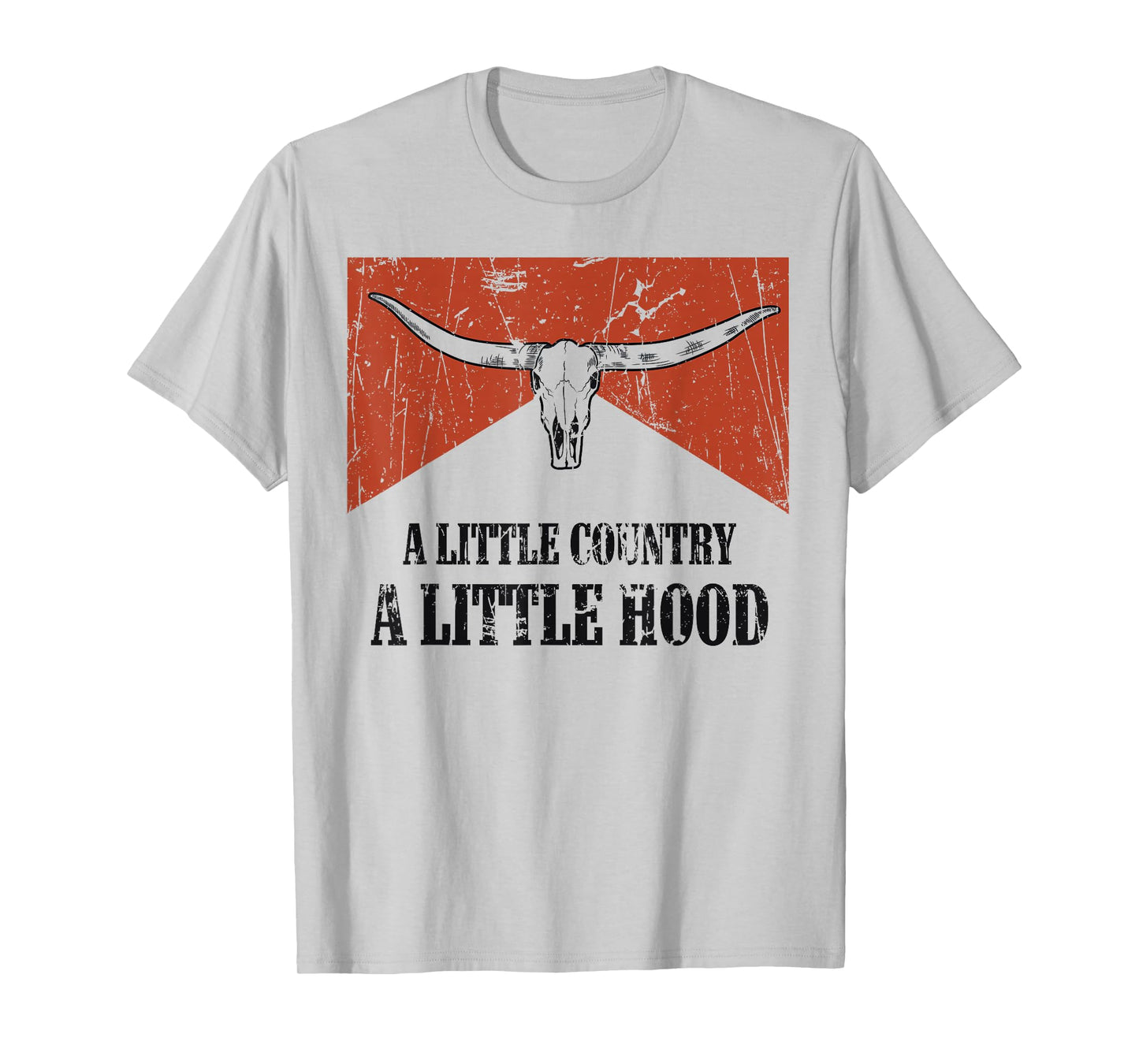 Vintage Bull Skull A Little Country Music A litlle Hood T-Shirt