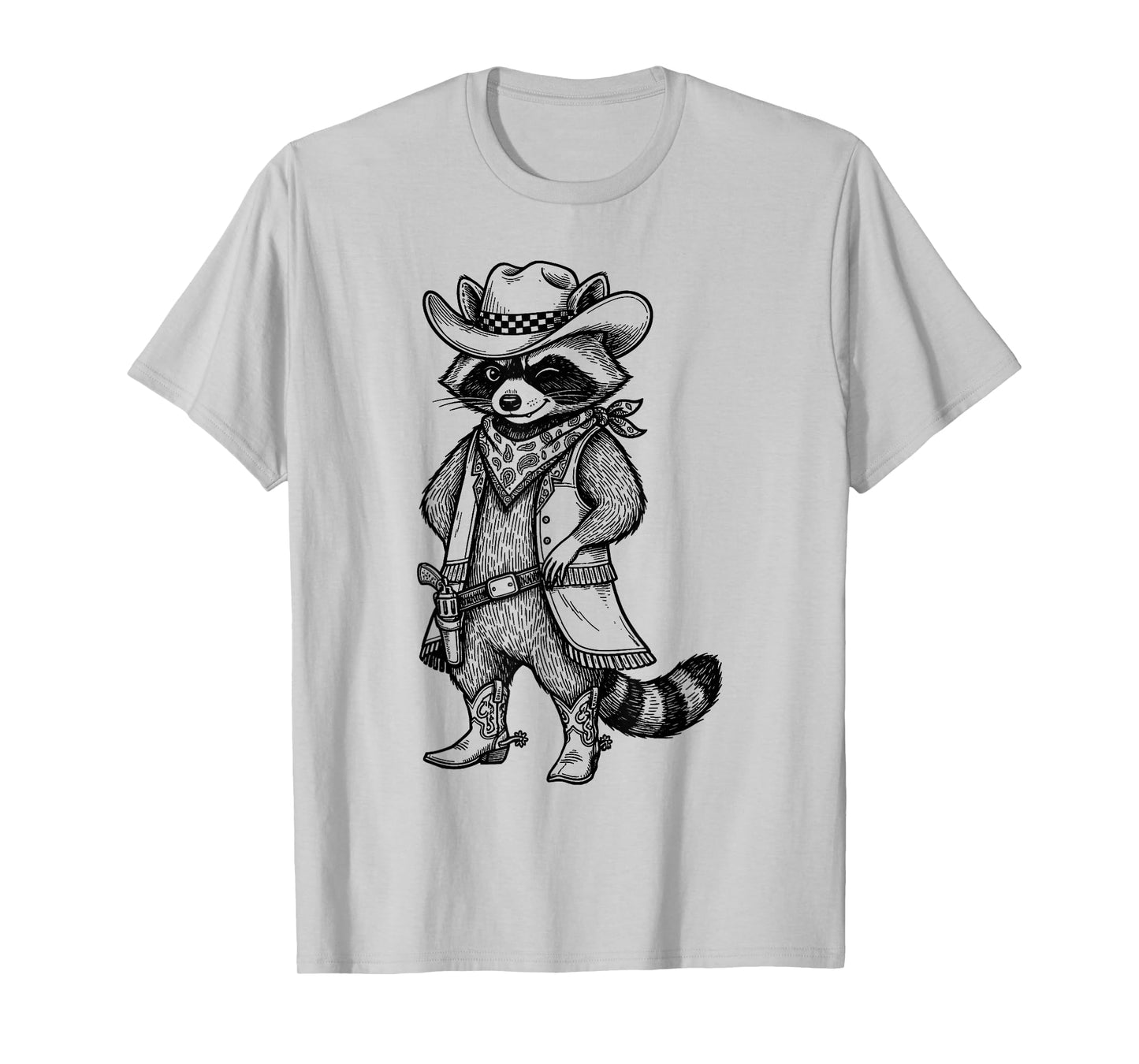 Retro Raccoon Cowboy Cowgirl Western Country Animal Lover T-Shirt