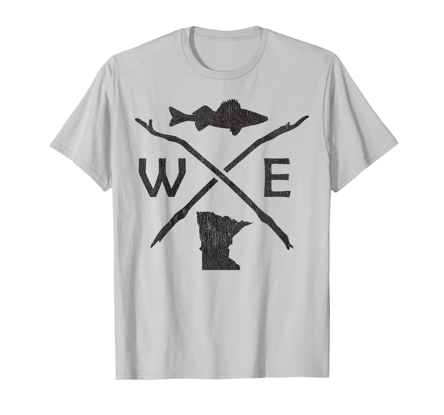 Walleye Fishing - Minnesota Walleye Fishing Compass T-Shirt