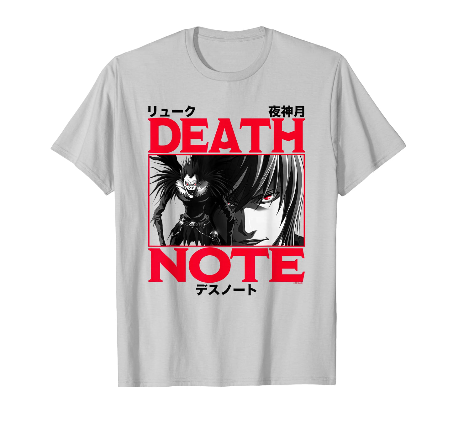 Death Note Ryuk and Light with Red Logo and Kanji Anime T-Shirt