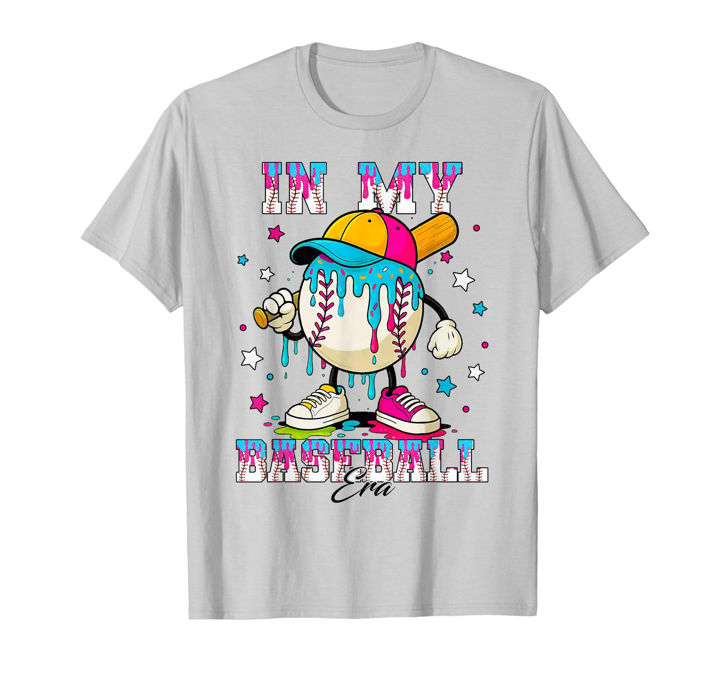 in My Baseball Era Stuff Baseball Ice Cream Drip T-Shirt