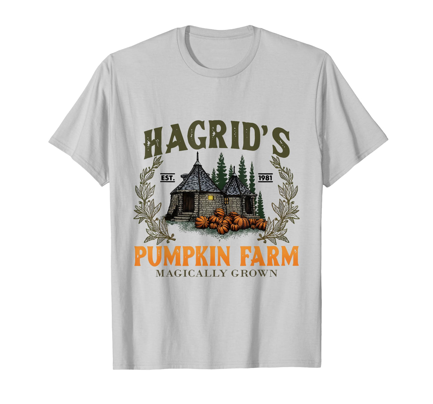 Hagrids Pumpkins Farm Grown Halloween Witch Spooky Season T-Shirt