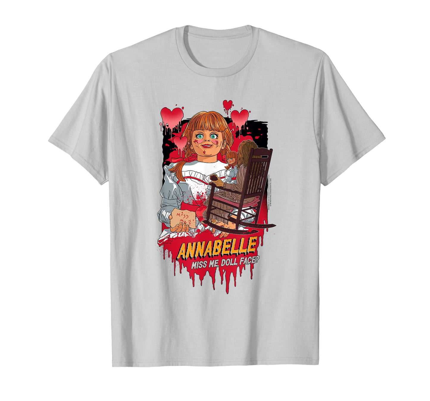 Annabelle Miss Me Doll Face? Illustrated Horror Movie T-Shirt