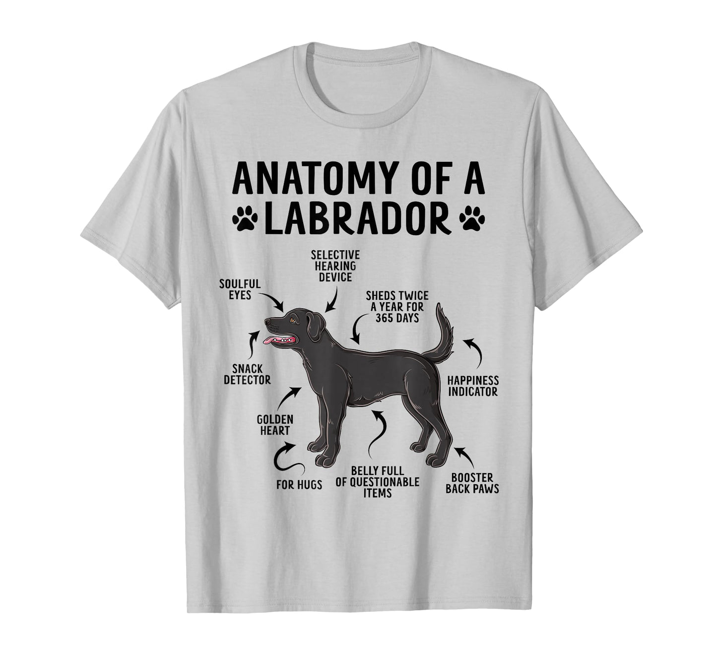 Anatomy Of A Labrador Funny Black Labrador Dog T-Shirt