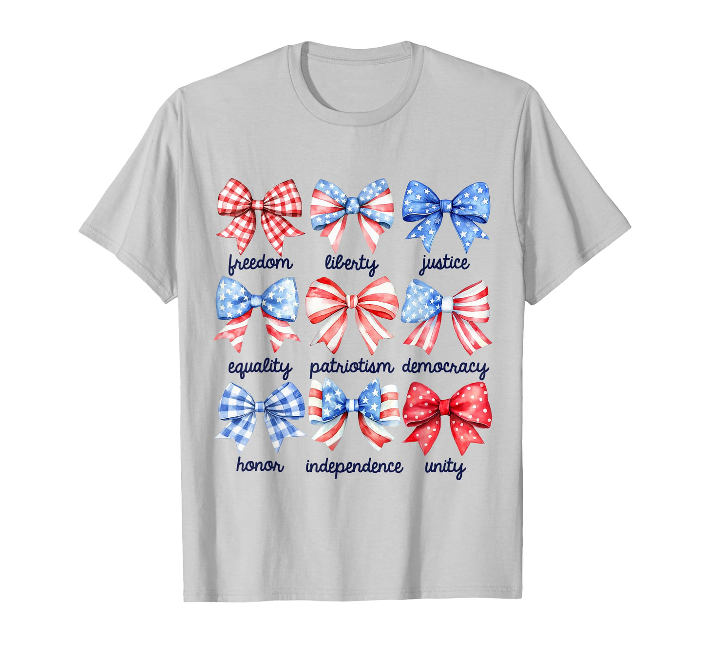 4th of July Coquette Bow July 4th American Flag Memorial Day T-Shirt