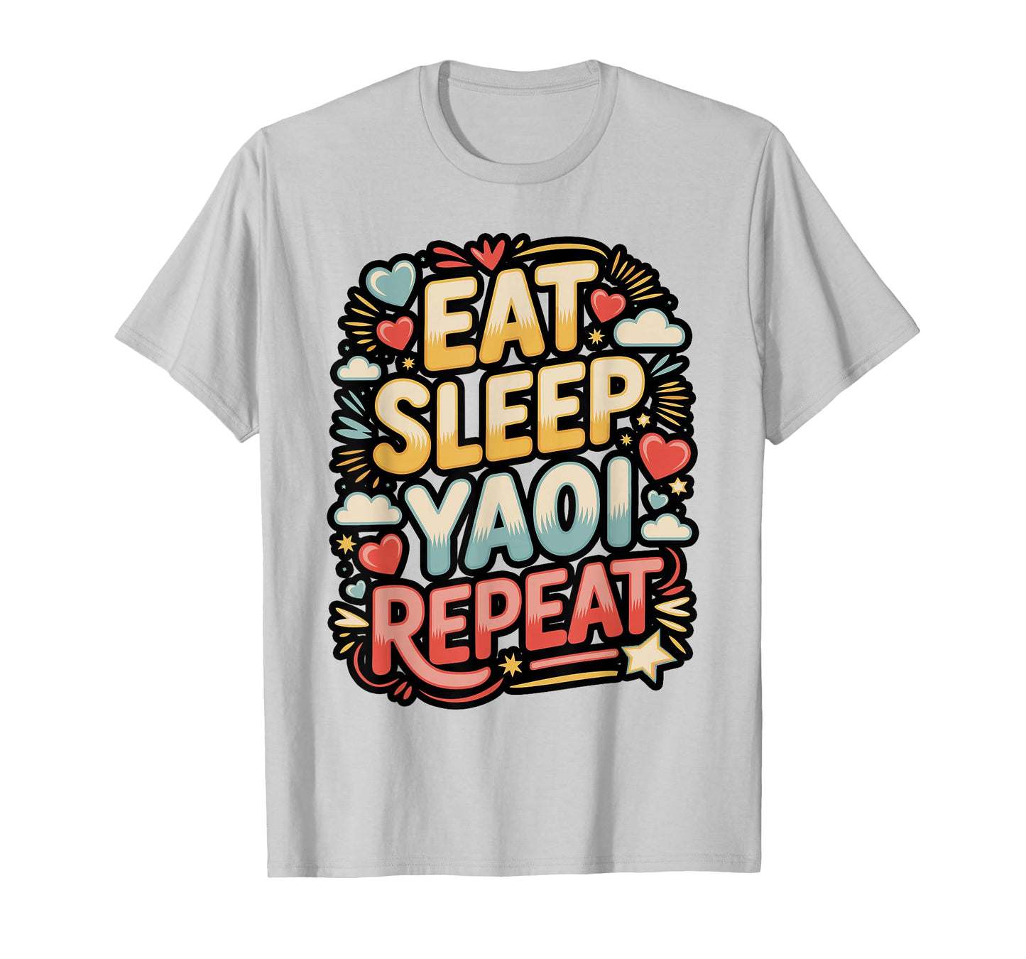 Eat Sleep Yaoi Repeat Manga Meme T-Shirt